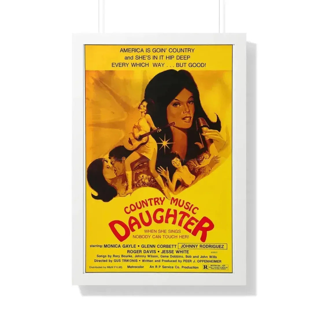 COUNTRY MUSIC DAUGHTER (NASHVILLE GIRL) 1976 - Framed Movie Poster 20" x 30" White - The Sticker Space