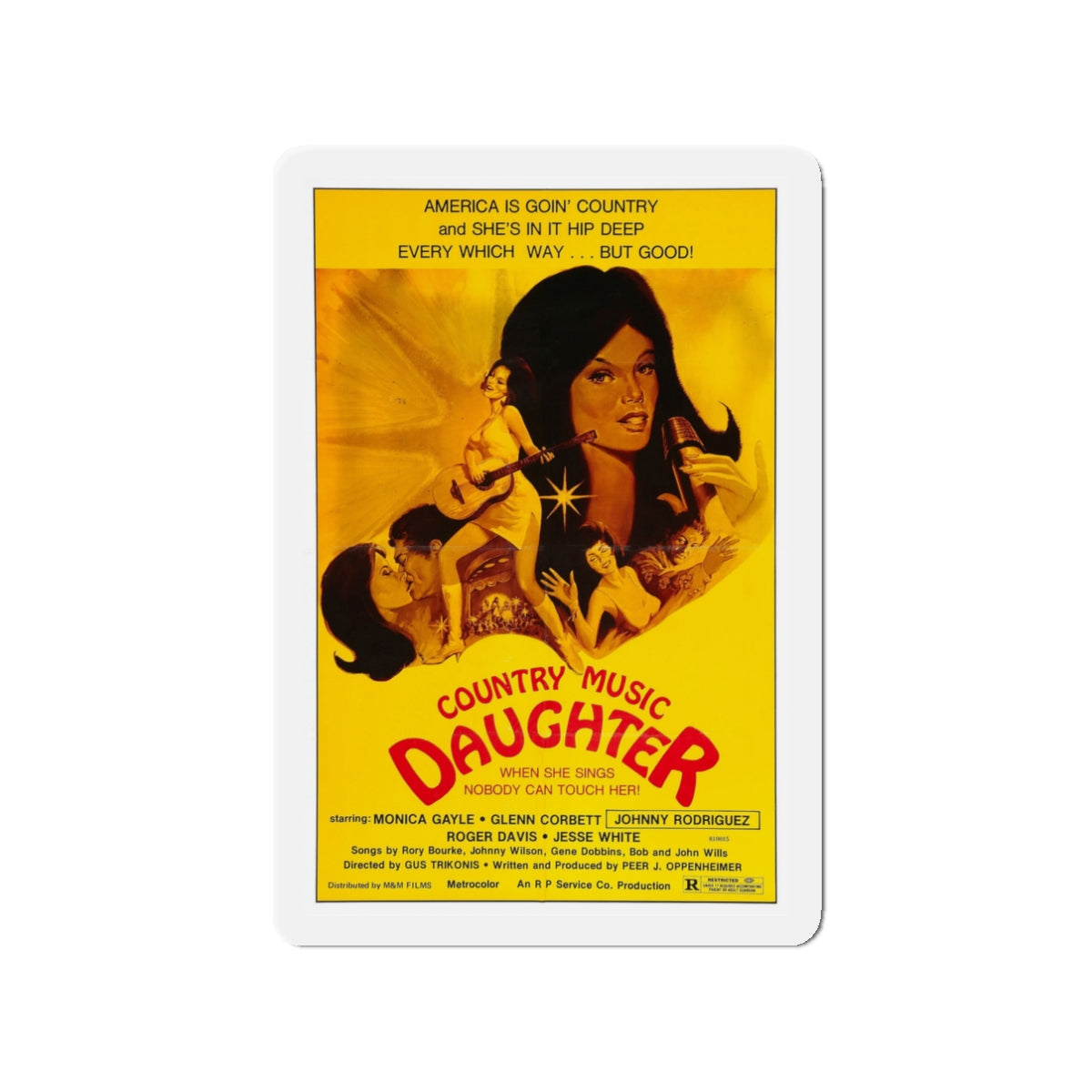 COUNTRY MUSIC DAUGHTER (NASHVILLE GIRL) 1976 Movie Poster - Die-Cut Magnet-3" x 3"-The Sticker Space