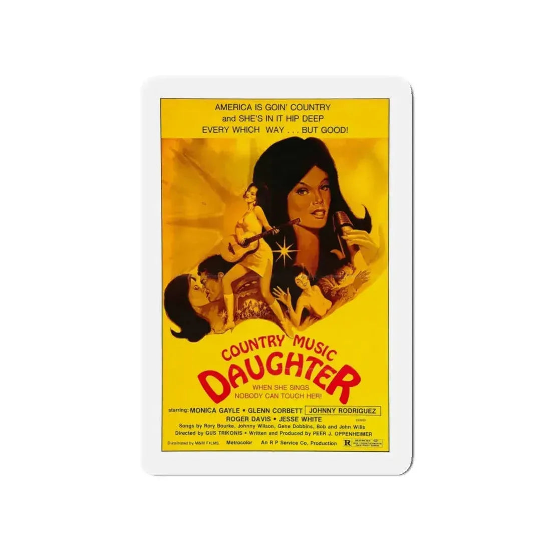 COUNTRY MUSIC DAUGHTER (NASHVILLE GIRL) 1976 Movie Poster - Refrigerator Magnet 4 Inch - The Sticker Space