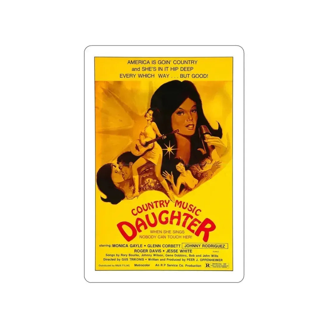COUNTRY MUSIC DAUGHTER (NASHVILLE GIRL) 1976 Movie Poster STICKER Vinyl Die-Cut Decal 5 Inch - The Sticker Space