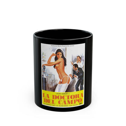 COUNTRY NURSE 1978 Movie Poster - Black Coffee Mug-11oz-The Sticker Space