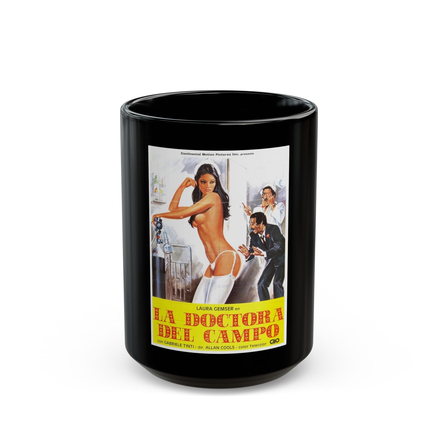 COUNTRY NURSE 1978 Movie Poster - Black Coffee Mug-15oz-The Sticker Space