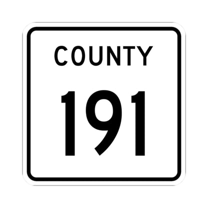County 191 square (Minnesota) (Road Sign) STICKER Vinyl Kiss-Cut Decal 2 Inch White - The Sticker Space