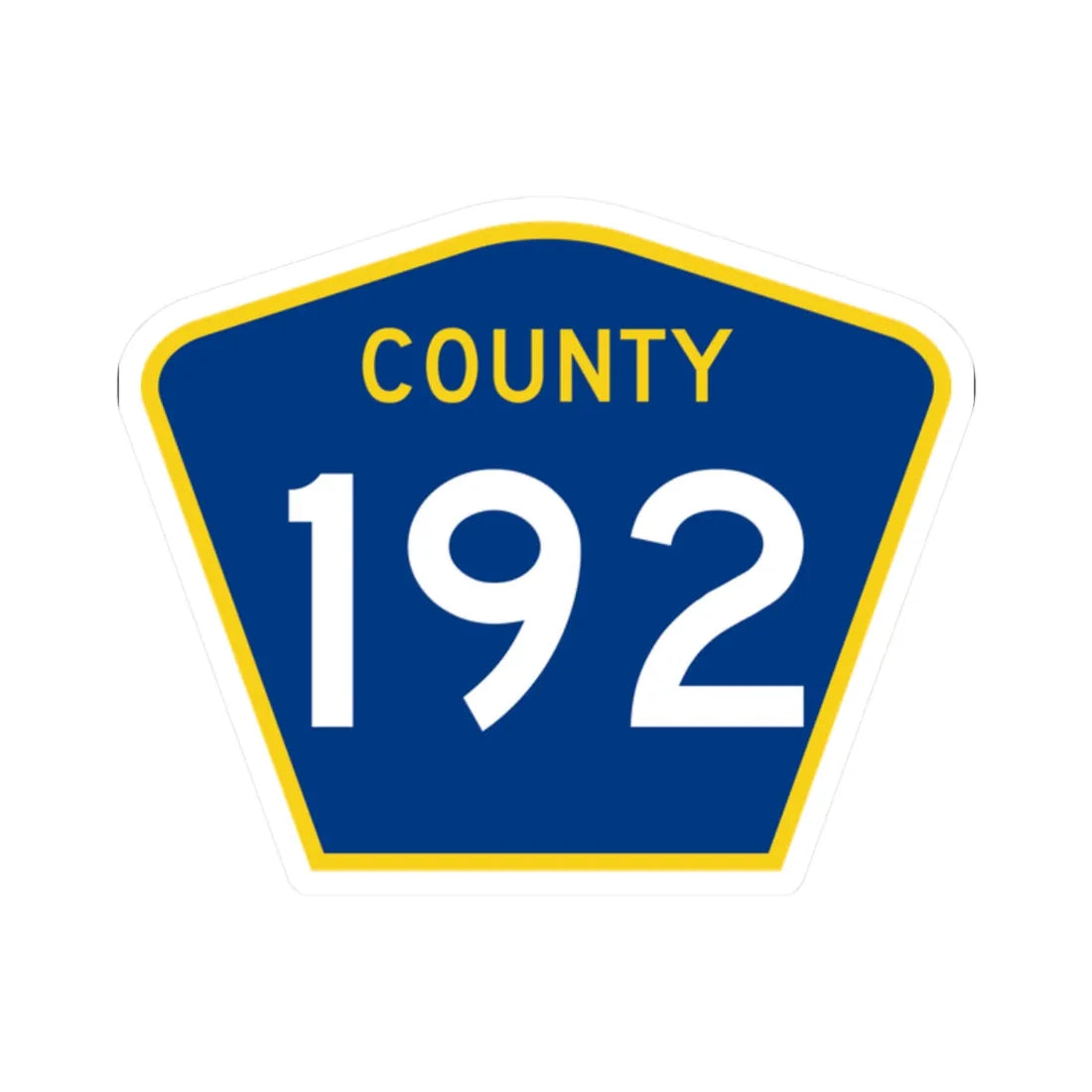 County 192 MN (Minnesota) (Road Sign) STICKER Vinyl Kiss-Cut Decal 2 Inch White - The Sticker Space