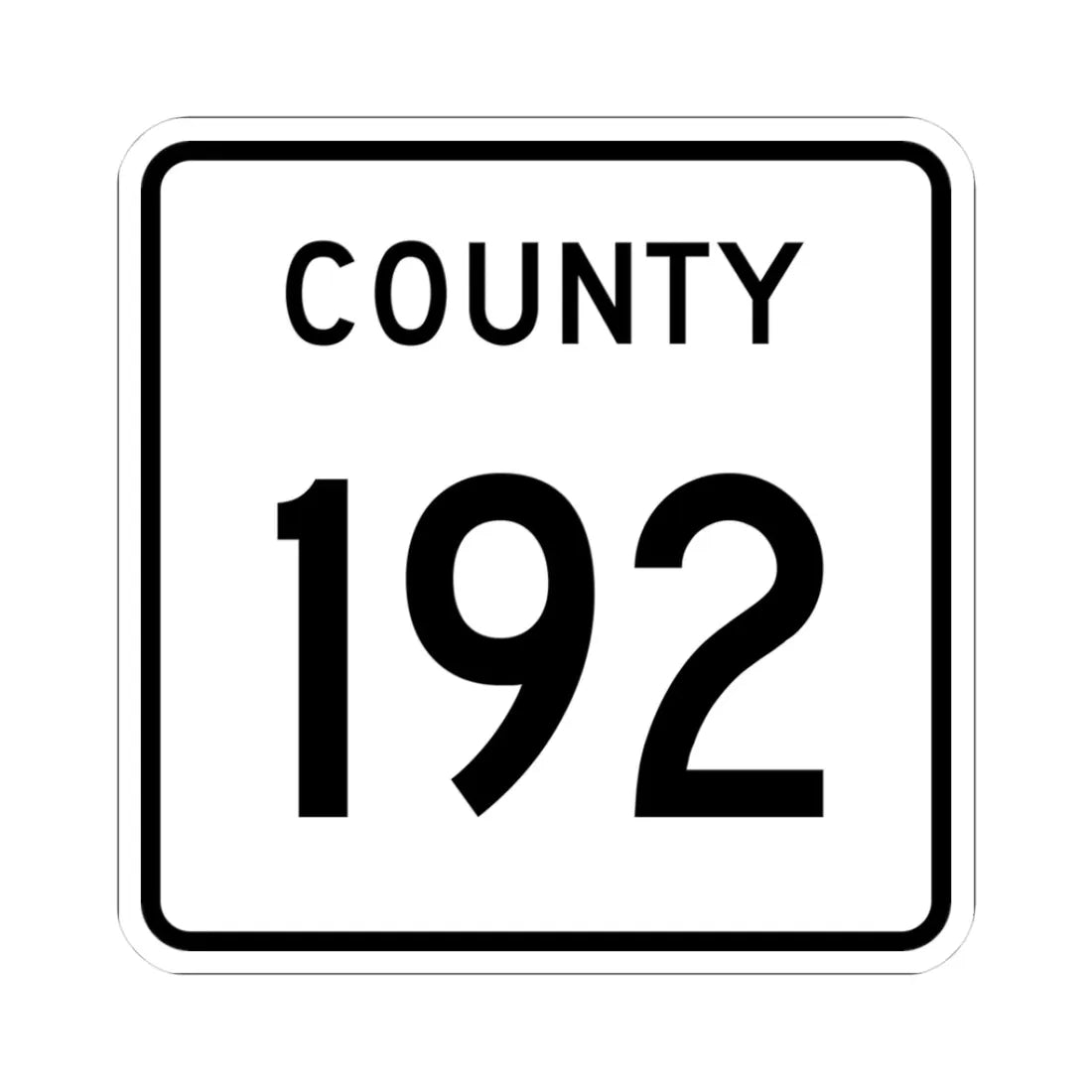 County 192 square (Minnesota) (Road Sign) STICKER Vinyl Kiss-Cut Decal 3 Inch White - The Sticker Space