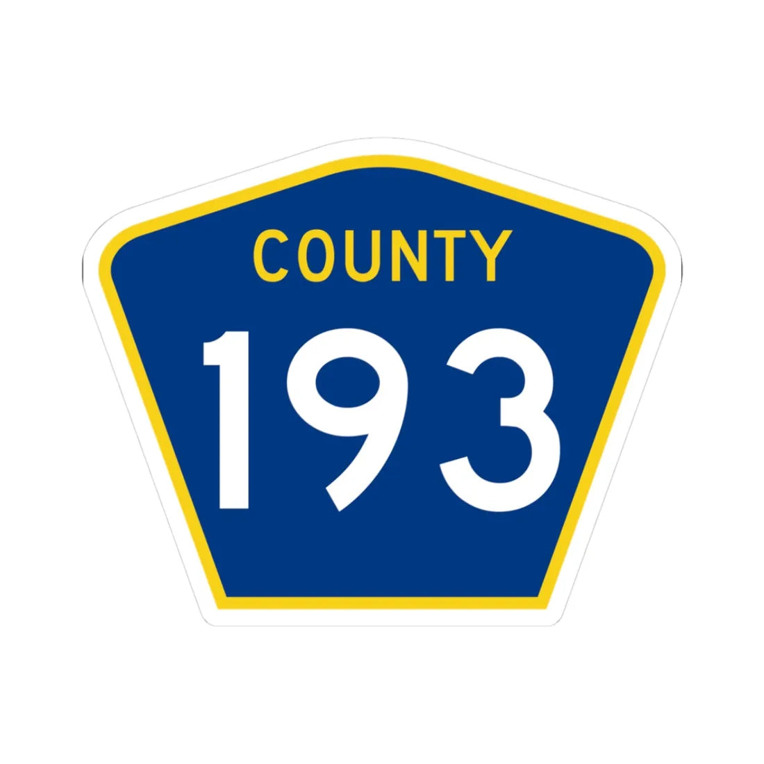 County 193 MN (Minnesota) (Road Sign) STICKER Vinyl Kiss-Cut Decal 3 Inch White - The Sticker Space