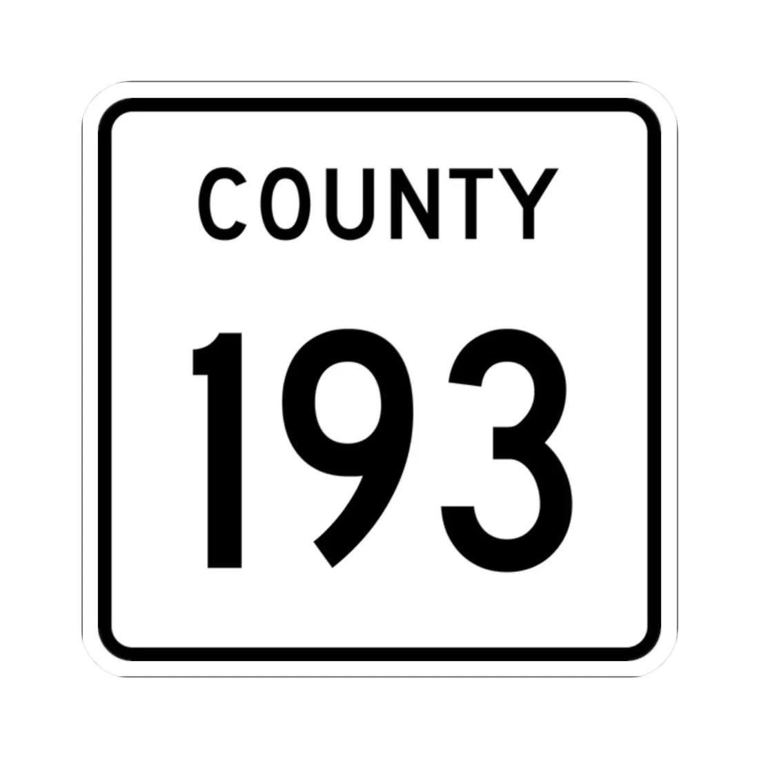 County 193 square (Minnesota) (Road Sign) STICKER Vinyl Kiss-Cut Decal 2 Inch White - The Sticker Space