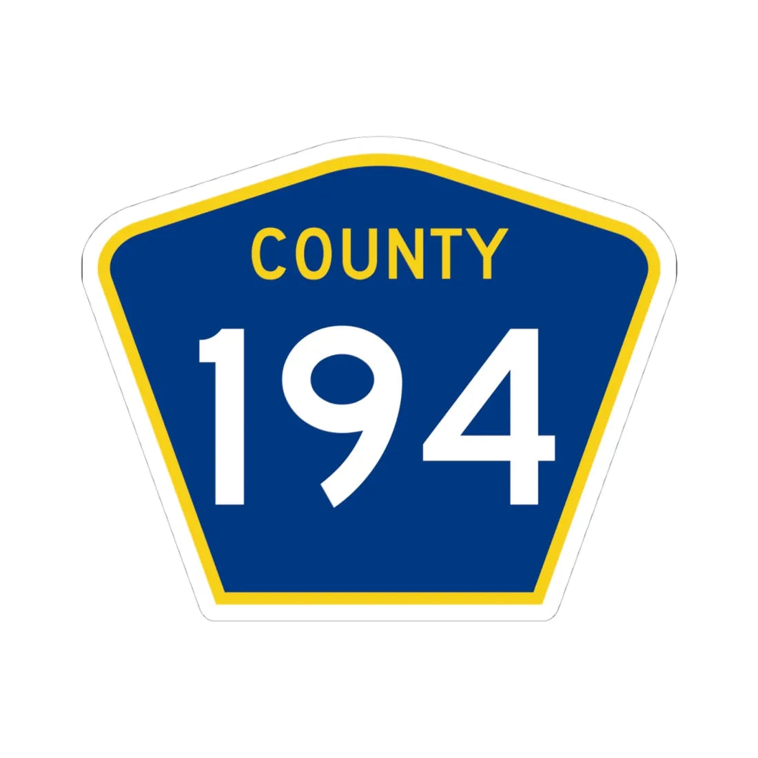 County 194 MN (Minnesota) (Road Sign) STICKER Vinyl Kiss-Cut Decal 4 Inch White - The Sticker Space