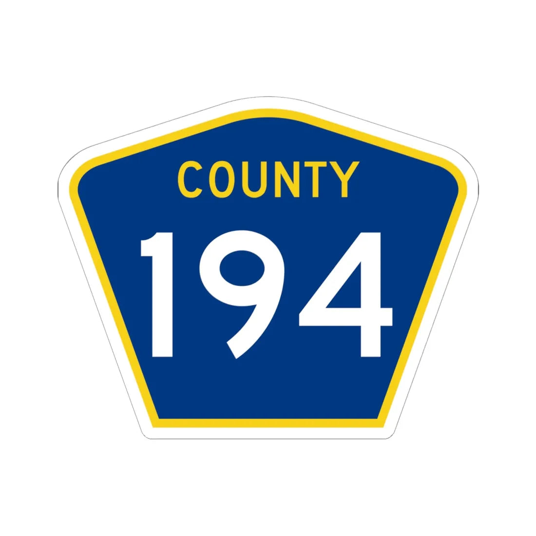County 194 MN (Minnesota) (Road Sign) STICKER Vinyl Kiss-Cut Decal 6 Inch White - The Sticker Space
