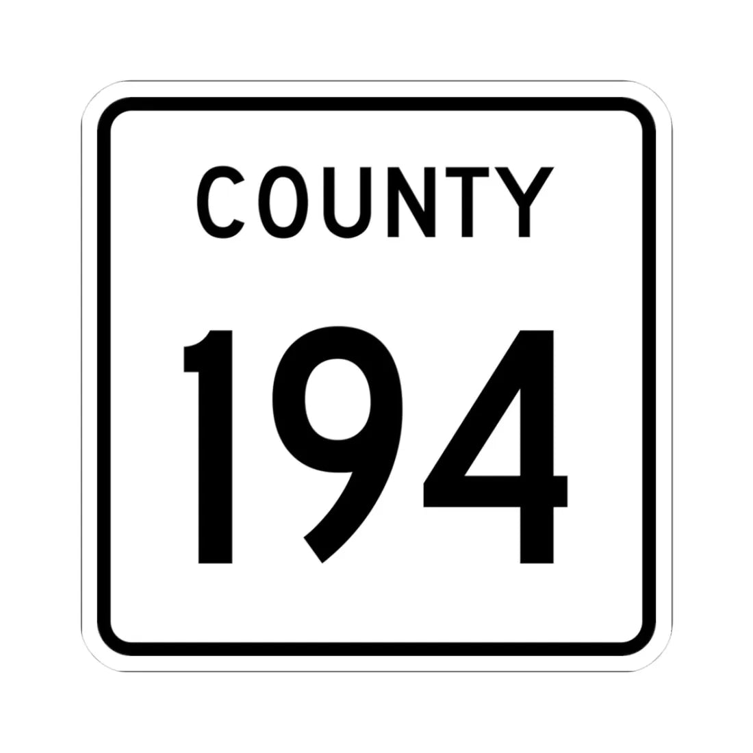 County 194 square (Minnesota) (Road Sign) STICKER Vinyl Kiss-Cut Decal 3 Inch White - The Sticker Space