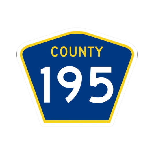 County 195 MN (Minnesota) (Road Sign) STICKER Vinyl Kiss-Cut Decal 2 Inch White - The Sticker Space