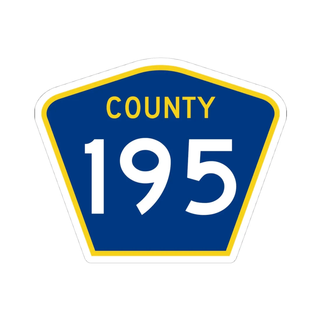 County 195 MN (Minnesota) (Road Sign) STICKER Vinyl Kiss-Cut Decal 4 Inch White - The Sticker Space