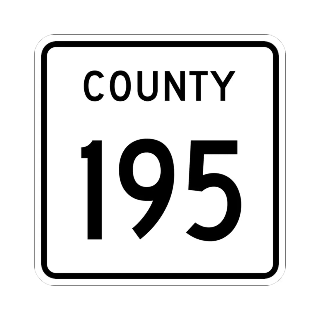 County 195 square (Minnesota) (Road Sign) STICKER Vinyl Kiss-Cut Decal 3 Inch White - The Sticker Space