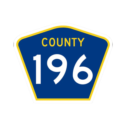 County 196 MN (Minnesota) (Road Sign) STICKER Vinyl Kiss-Cut Decal 2 Inch White - The Sticker Space