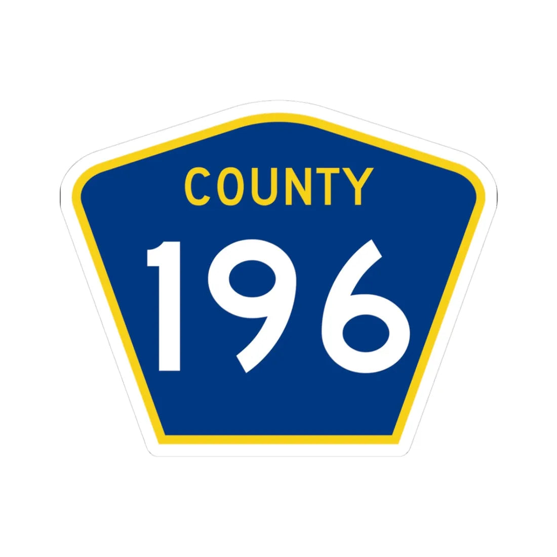 County 196 MN (Minnesota) (Road Sign) STICKER Vinyl Kiss-Cut Decal 3 Inch White - The Sticker Space