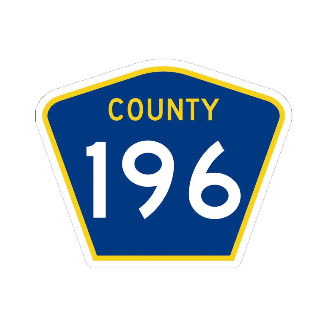 County 196 MN (Minnesota) (Road Sign) STICKER Vinyl Kiss-Cut Decal 4 Inch White - The Sticker Space