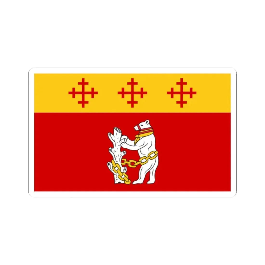 County Flag of Warwickshire (England) STICKER Vinyl Kiss-Cut Decal 2 Inch White - The Sticker Space