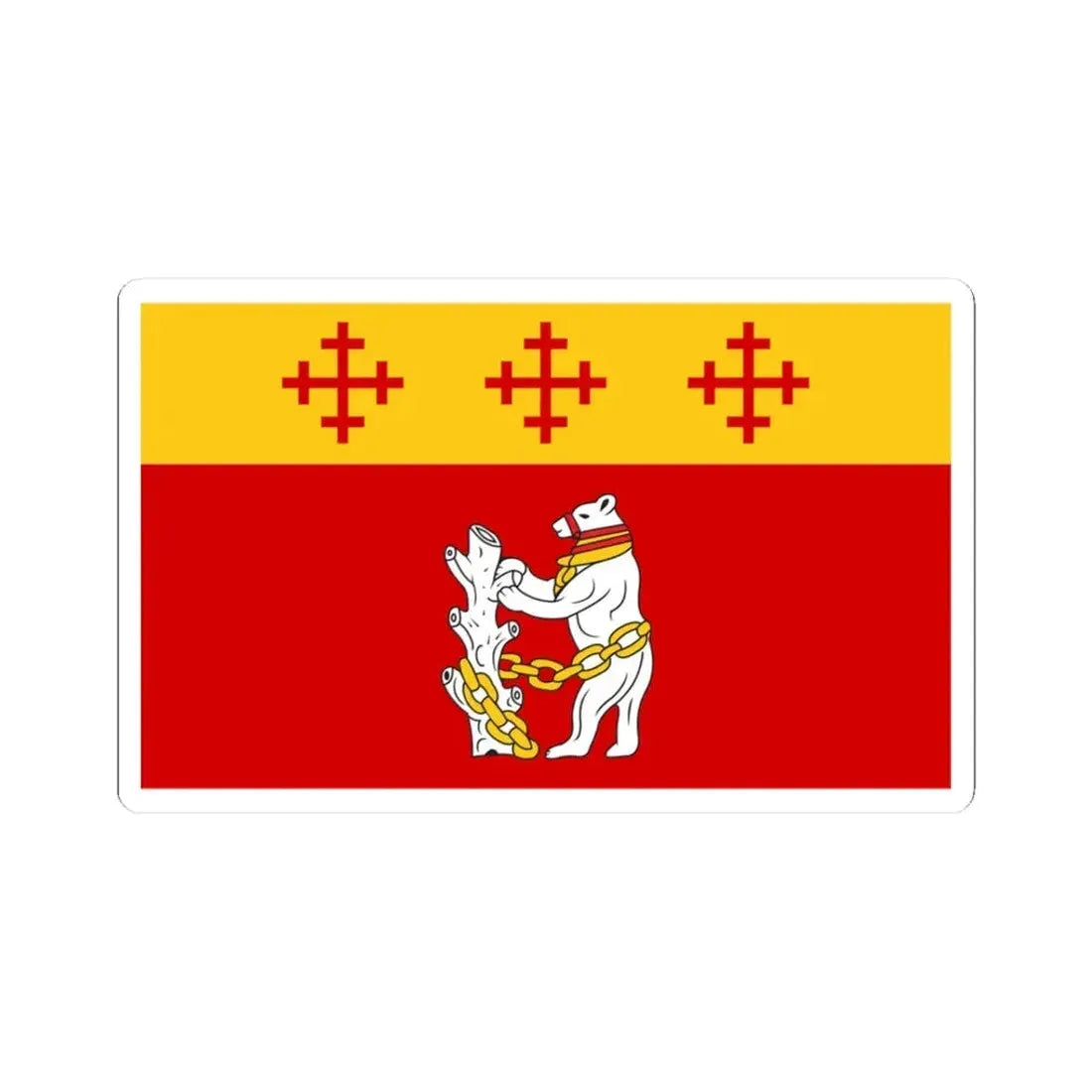 County Flag of Warwickshire (England) STICKER Vinyl Kiss-Cut Decal 3 Inch White - The Sticker Space