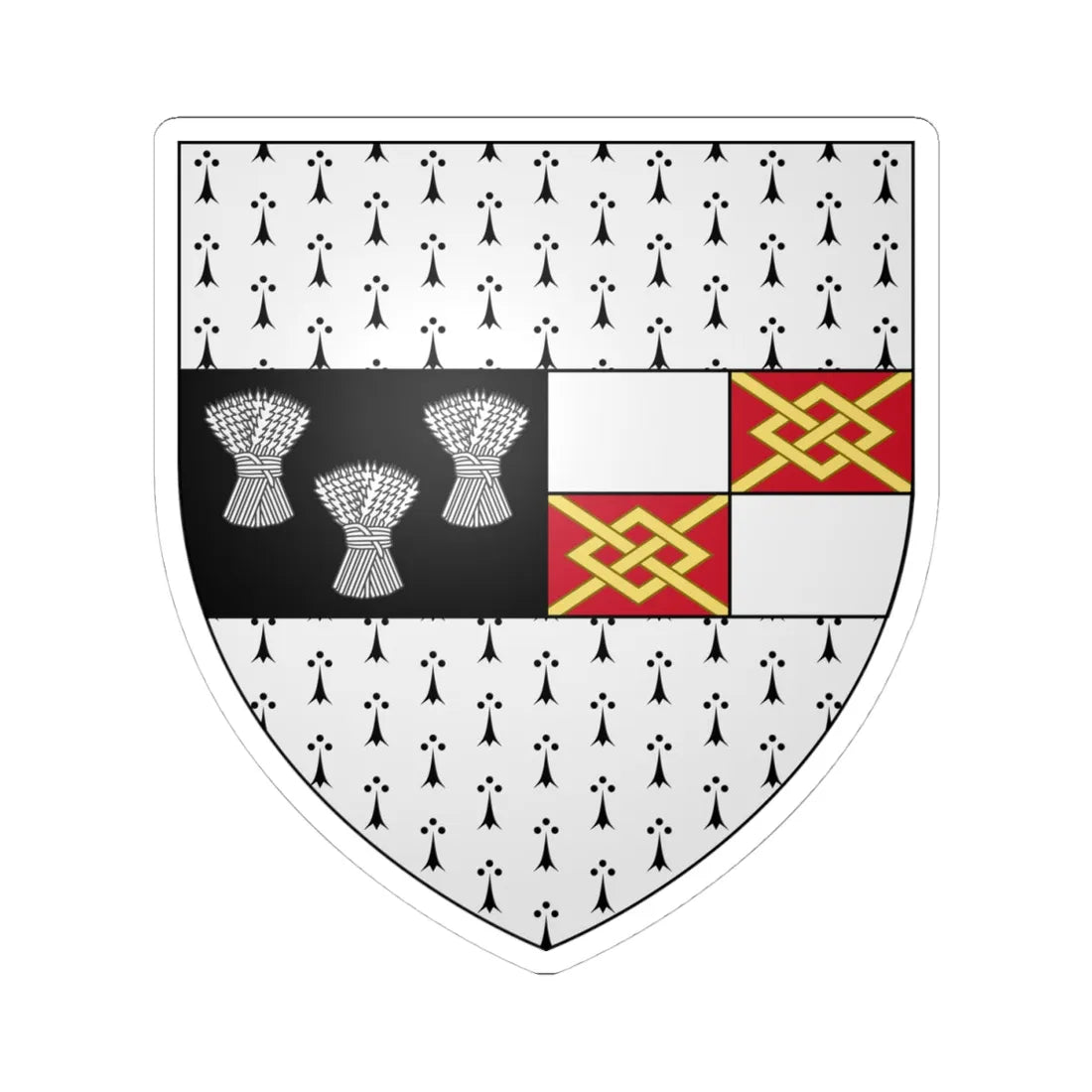 County Kilkenny arms (Ireland) (Coat of Arms) STICKER Vinyl Kiss-Cut Decal 4 Inch White - The Sticker Space