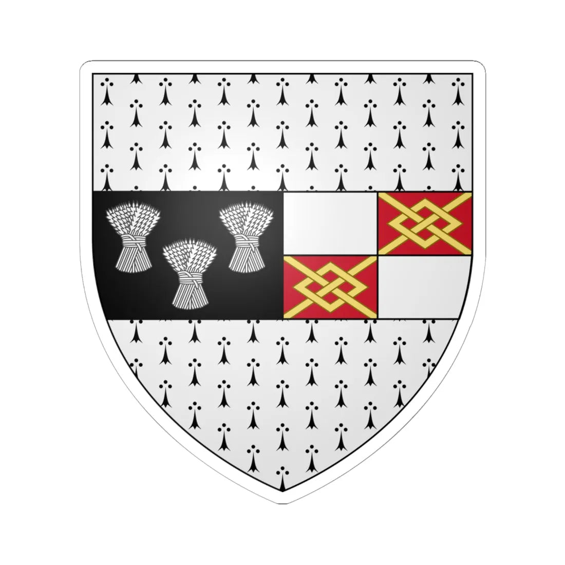 County Kilkenny arms (Ireland) (Coat of Arms) STICKER Vinyl Kiss-Cut Decal 6 Inch White - The Sticker Space