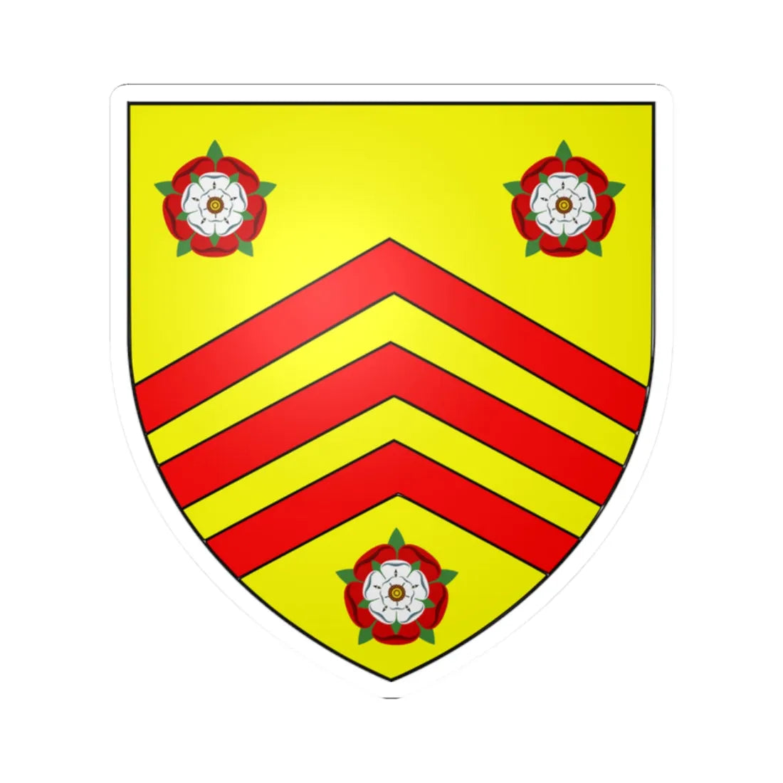 County of Glamorgan Shield (United Kingdom) (Coat of Arms) STICKER Vinyl Kiss-Cut Decal 2 Inch White - The Sticker Space