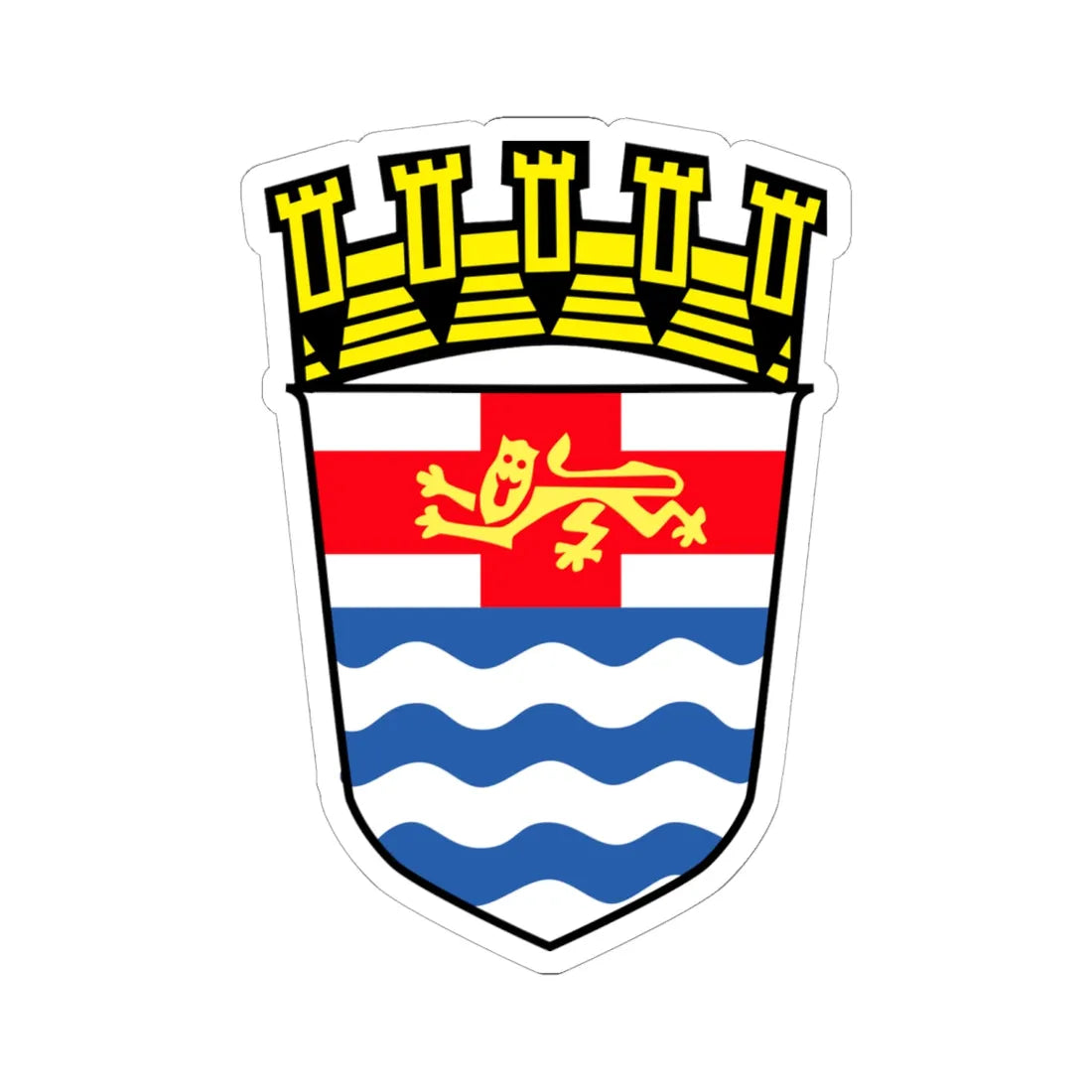 CountyLondon (England) (Coat of Arms) STICKER Vinyl Kiss-Cut Decal 6 Inch White - The Sticker Space