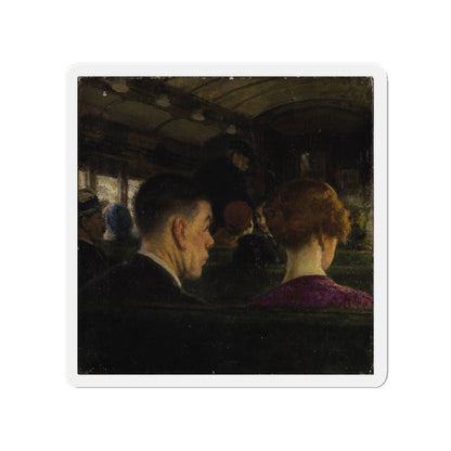 Couple on a Train, original illustration (Magazine Illustration) Refrigerator Magnet-4" x 4"-The Sticker Space