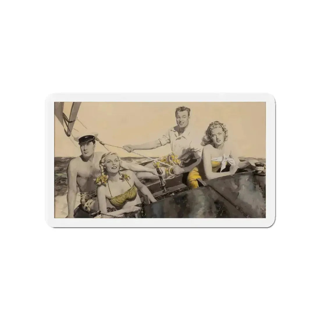 Couples Sailing (Magazine Illustration) Refrigerator Magnet - The Sticker Space