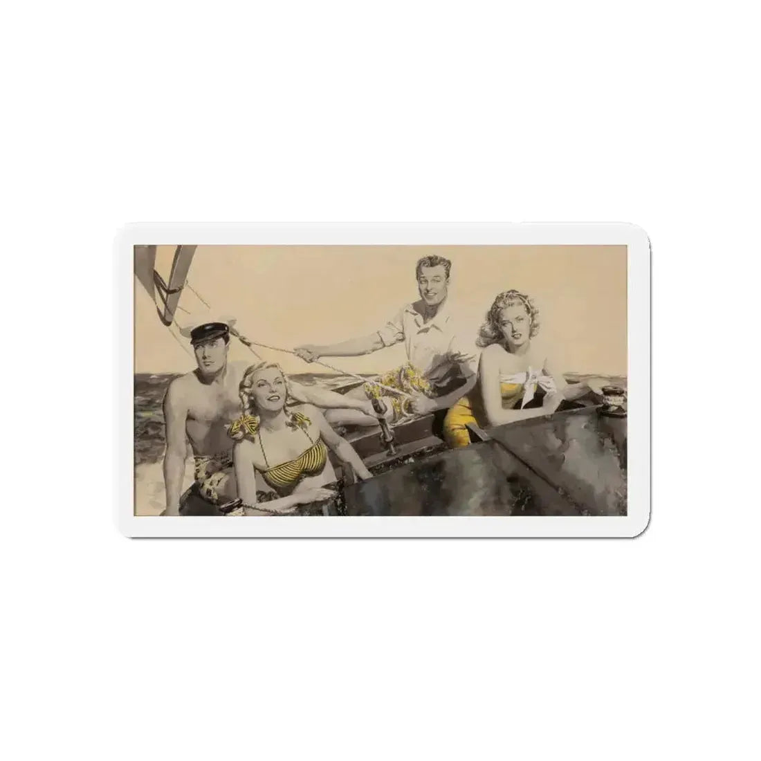 Couples Sailing (Magazine Illustration) Refrigerator Magnet - The Sticker Space