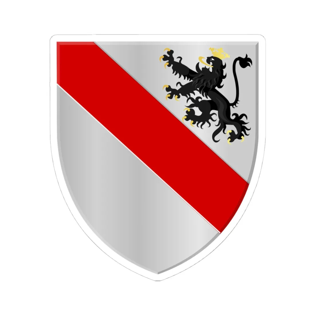 Courcelles wapen (Belgium) (Coat of Arms) STICKER Vinyl Kiss-Cut Decal 4 Inch White - The Sticker Space