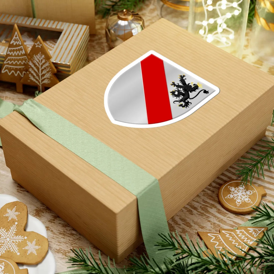 Courcelles wapen (Belgium) (Coat of Arms) STICKER Vinyl Kiss-Cut Decal - The Sticker Space