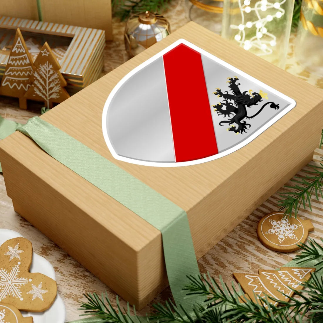 Courcelles wapen (Belgium) (Coat of Arms) STICKER Vinyl Kiss-Cut Decal - The Sticker Space