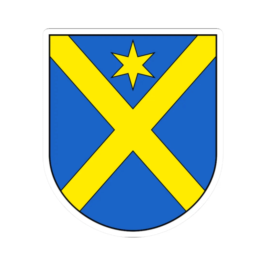 Courchavon-blazon (Switzerland) (Coat of Arms) STICKER Vinyl Kiss-Cut Decal 2 Inch White - The Sticker Space