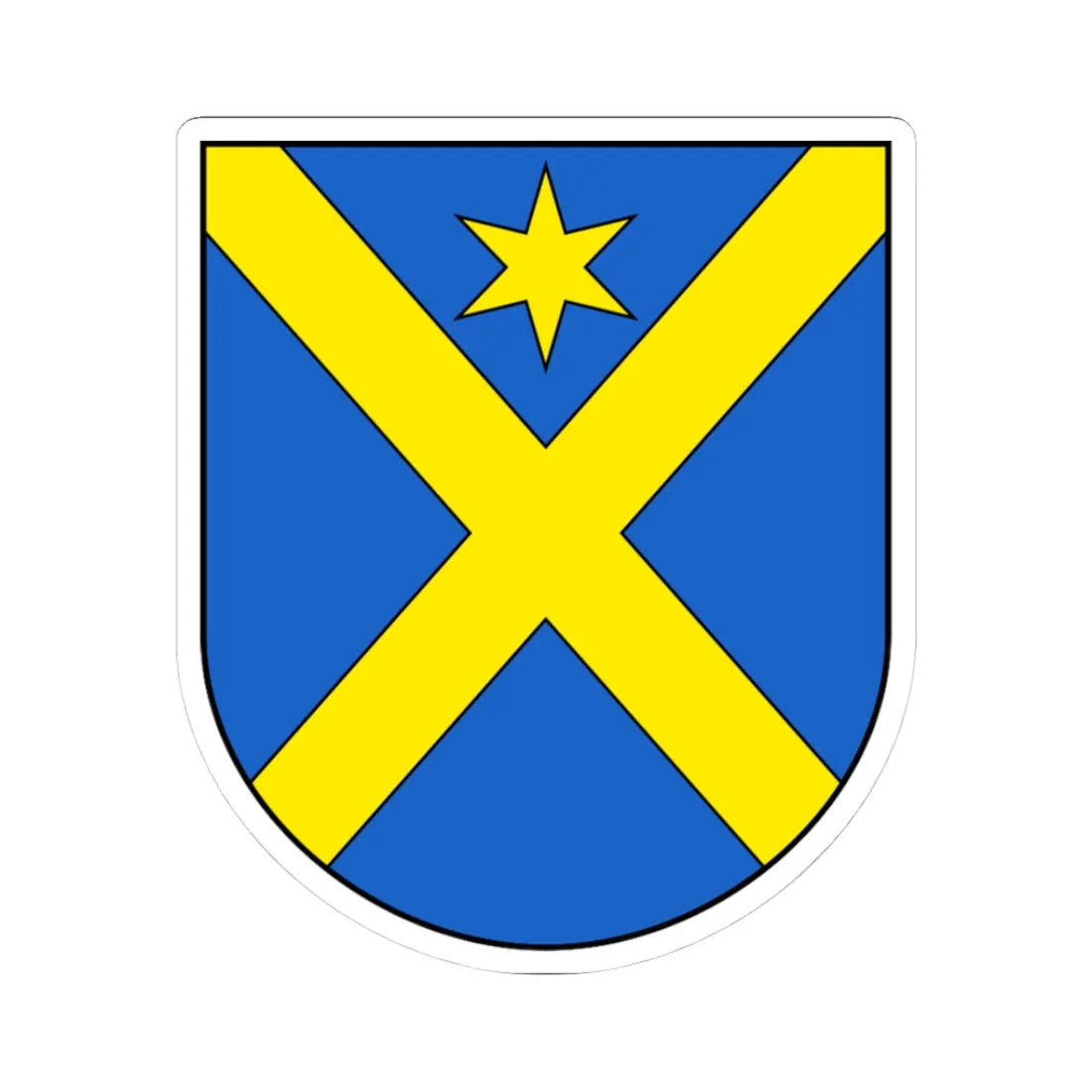 Courchavon-blazon (Switzerland) (Coat of Arms) STICKER Vinyl Kiss-Cut Decal 3 Inch White - The Sticker Space