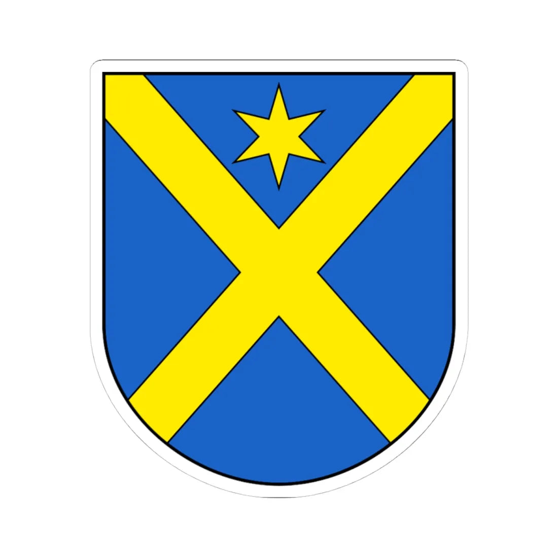 Courchavon-blazon (Switzerland) (Coat of Arms) STICKER Vinyl Kiss-Cut Decal 4 Inch White - The Sticker Space