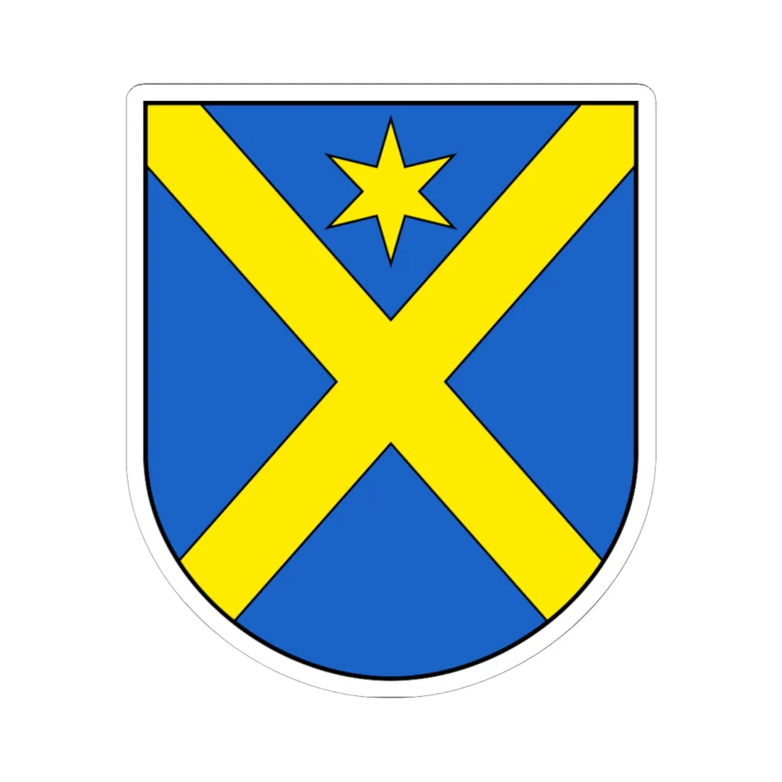 Courchavon-blazon (Switzerland) (Coat of Arms) STICKER Vinyl Kiss-Cut Decal 6 Inch White - The Sticker Space