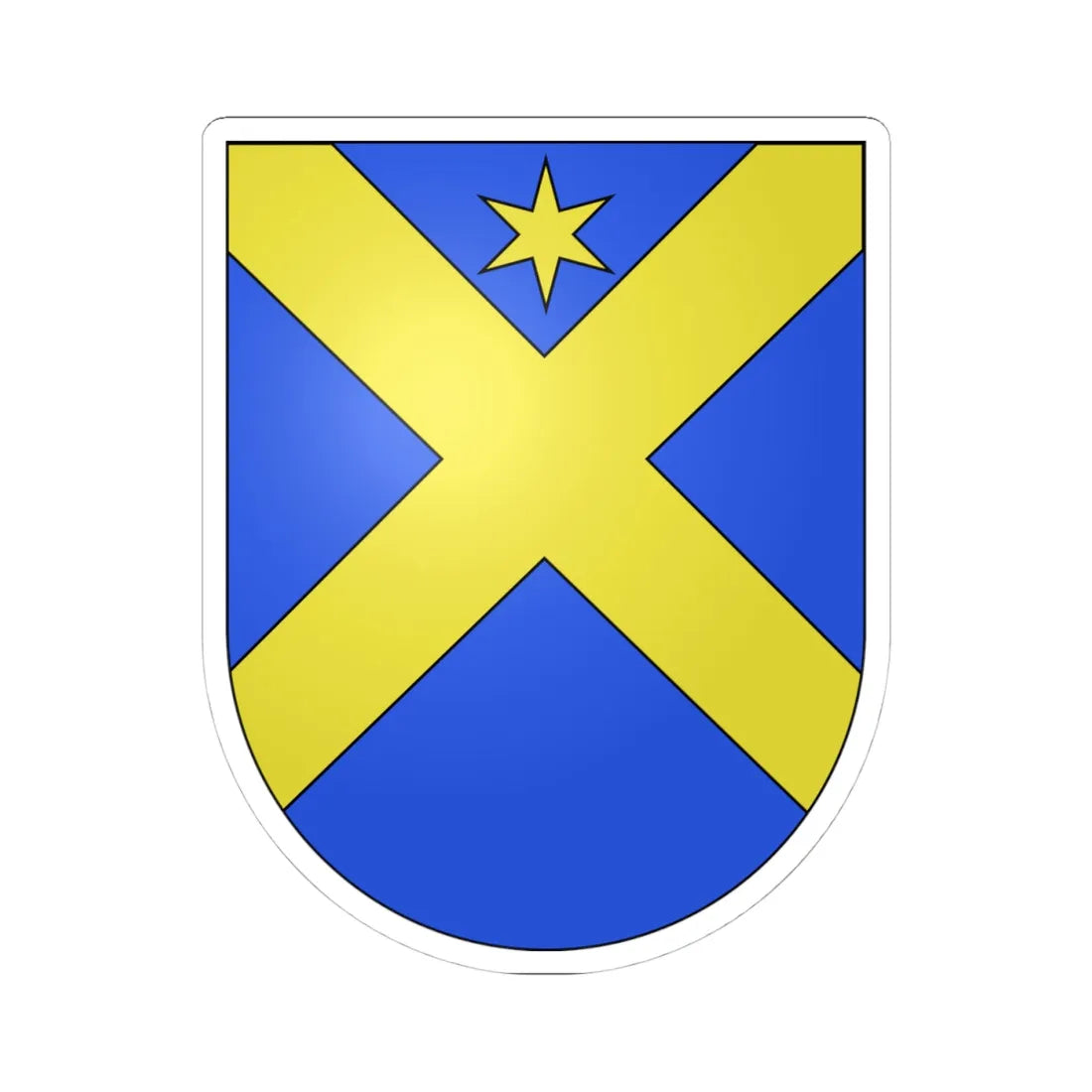 Courchavon-coat of arms (Switzerland) (Coat of Arms) STICKER Vinyl Kiss-Cut Decal 4 Inch White - The Sticker Space
