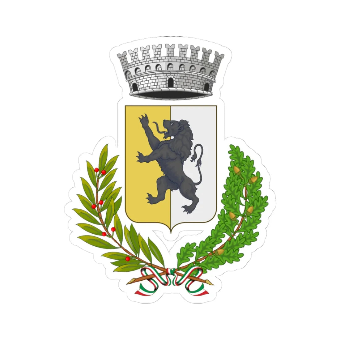 Courmayeur-Stemma (Italy) (Coat of Arms) STICKER Vinyl Kiss-Cut Decal 3 Inch White - The Sticker Space