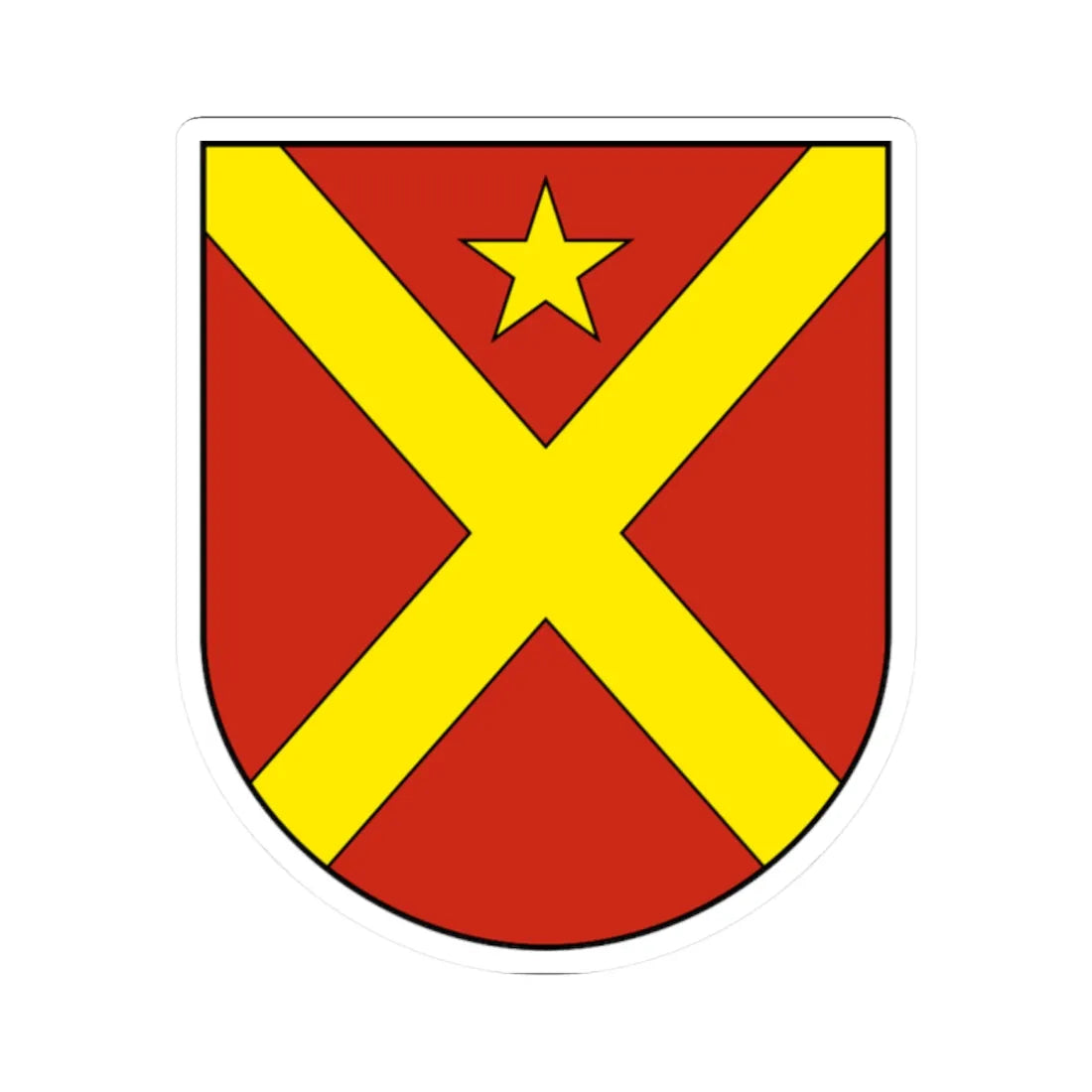 Courroux-blazon (Switzerland) (Coat of Arms) STICKER Vinyl Kiss-Cut Decal 2 Inch White - The Sticker Space