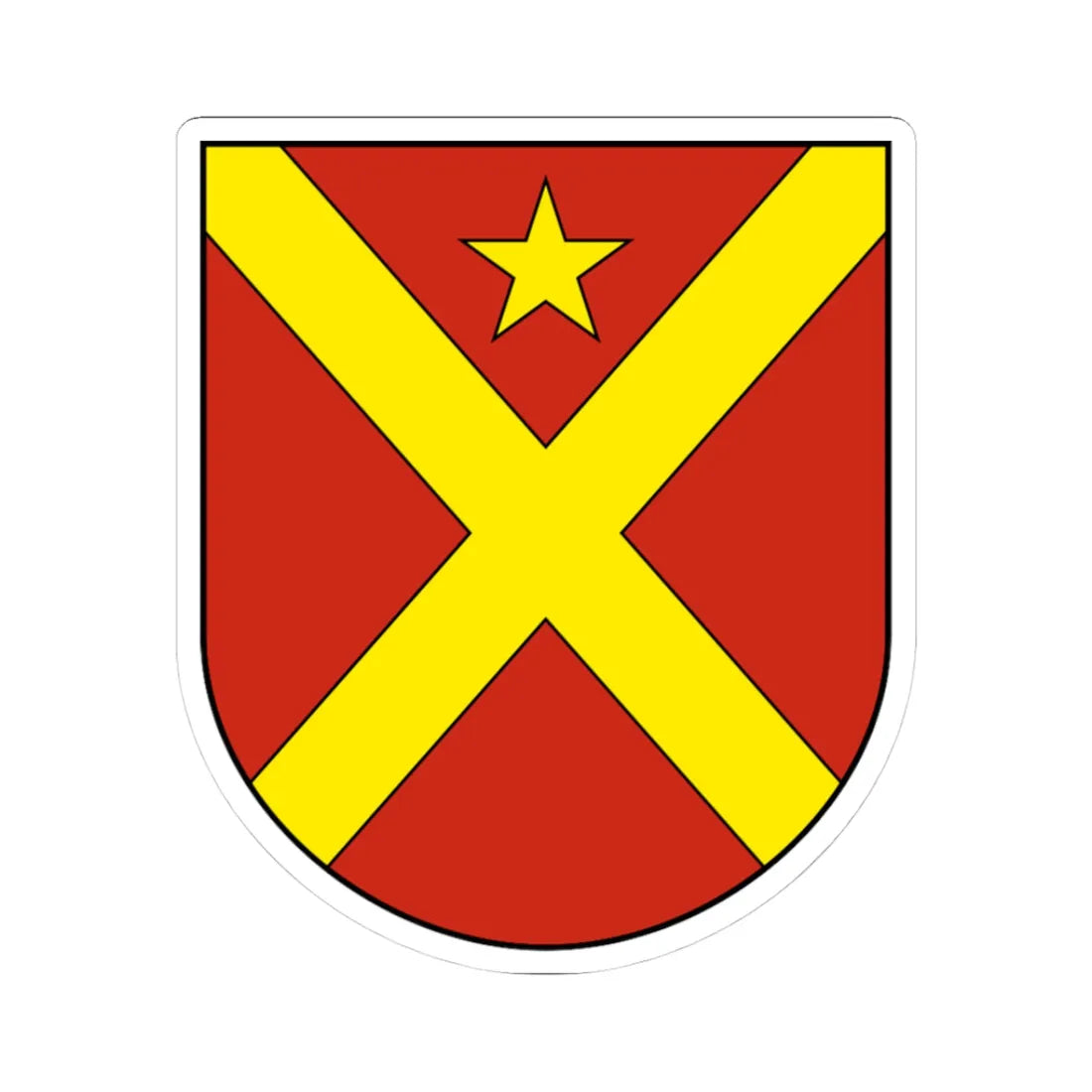 Courroux-blazon (Switzerland) (Coat of Arms) STICKER Vinyl Kiss-Cut Decal 3 Inch White - The Sticker Space