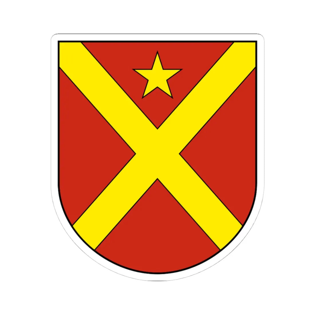 Courroux-blazon (Switzerland) (Coat of Arms) STICKER Vinyl Kiss-Cut Decal 4 Inch White - The Sticker Space