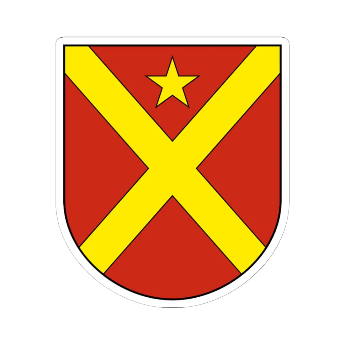 Courroux-blazon (Switzerland) (Coat of Arms) STICKER Vinyl Kiss-Cut Decal 6 Inch White - The Sticker Space