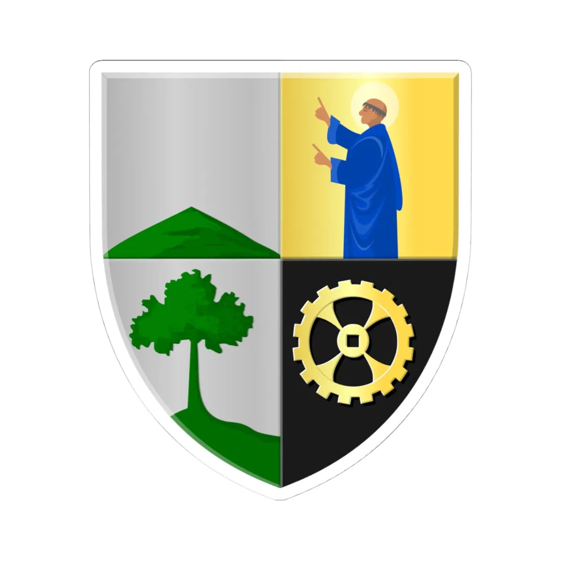 Court-Saint-Étienne wapen (Belgium) (Coat of Arms) STICKER Vinyl Kiss-Cut Decal 4 Inch White - The Sticker Space