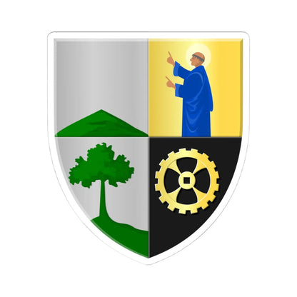 Court-Saint-Étienne wapen (Belgium) (Coat of Arms) STICKER Vinyl Kiss-Cut Decal 4 Inch White - The Sticker Space