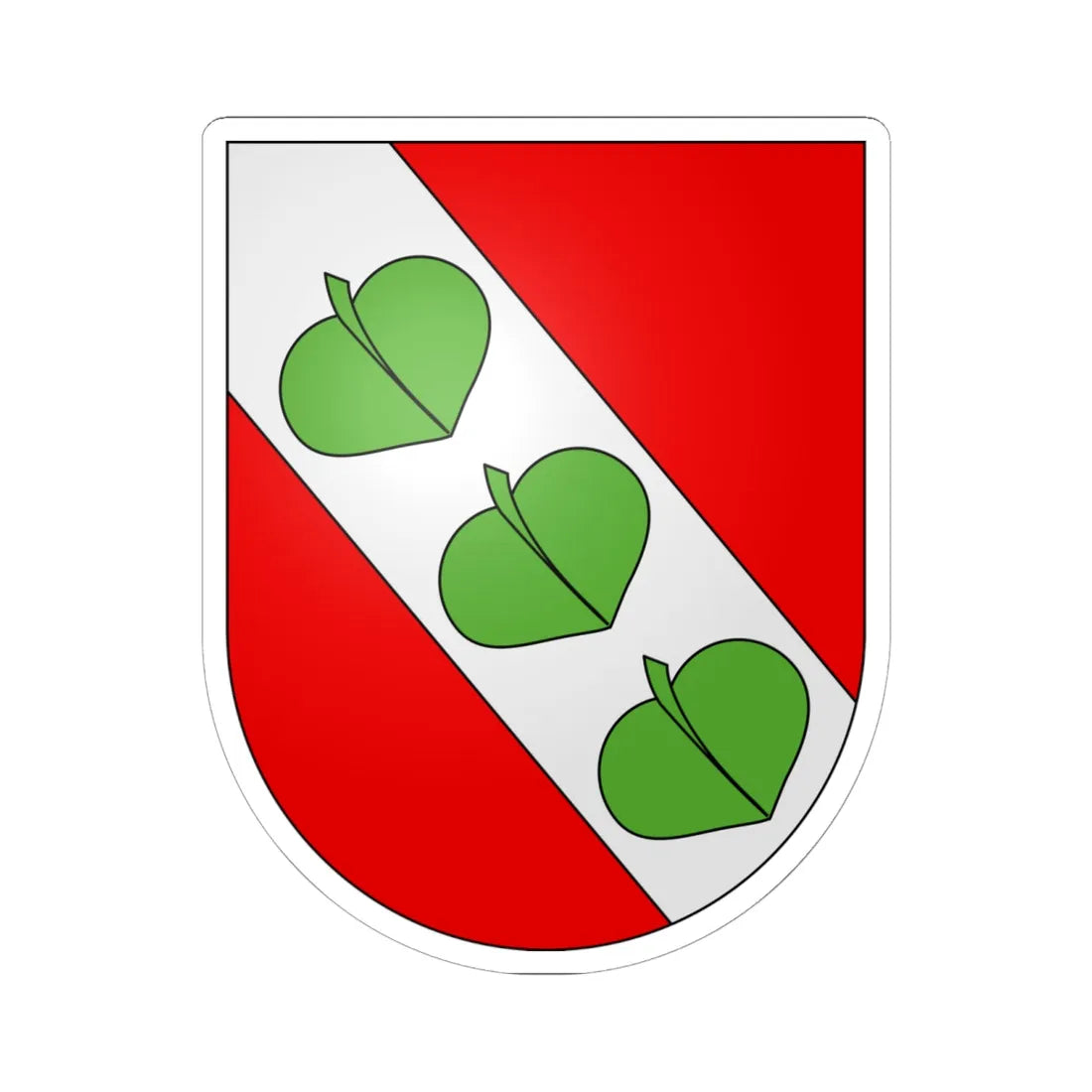 Courtelary district-coat of arms (Switzerland) (Coat of Arms) STICKER Vinyl Kiss-Cut Decal 6 Inch White - The Sticker Space