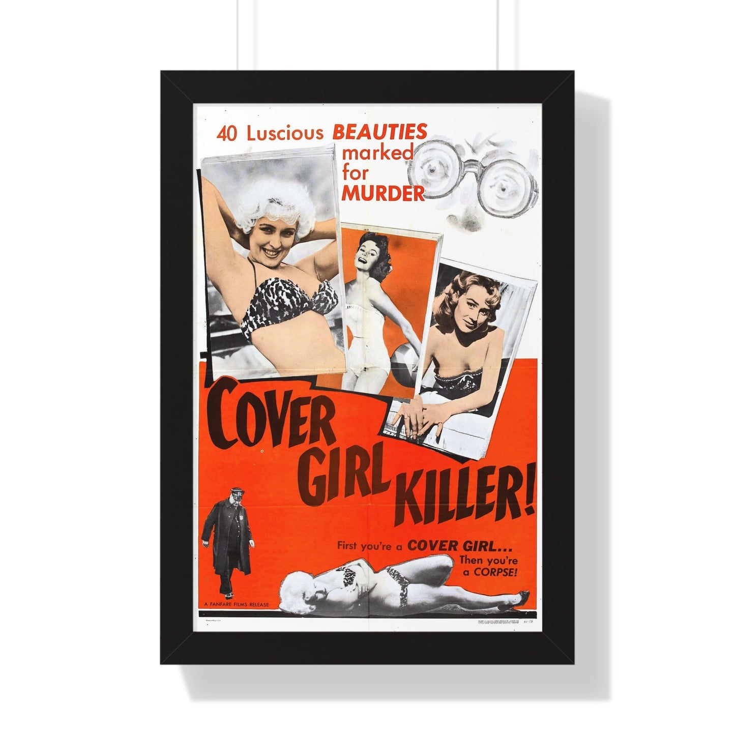 COVER GIRL KILLER 1959 - Framed Movie Poster-16″ x 24″-The Sticker Space