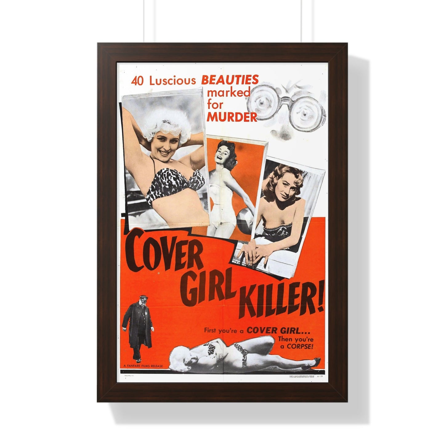 COVER GIRL KILLER 1959 - Framed Movie Poster-16″ x 24″-The Sticker Space