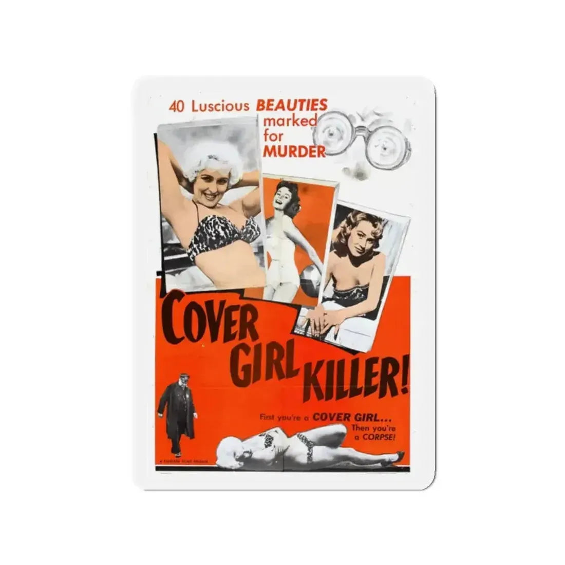 COVER GIRL KILLER 1959 Movie Poster - Refrigerator Magnet - The Sticker Space