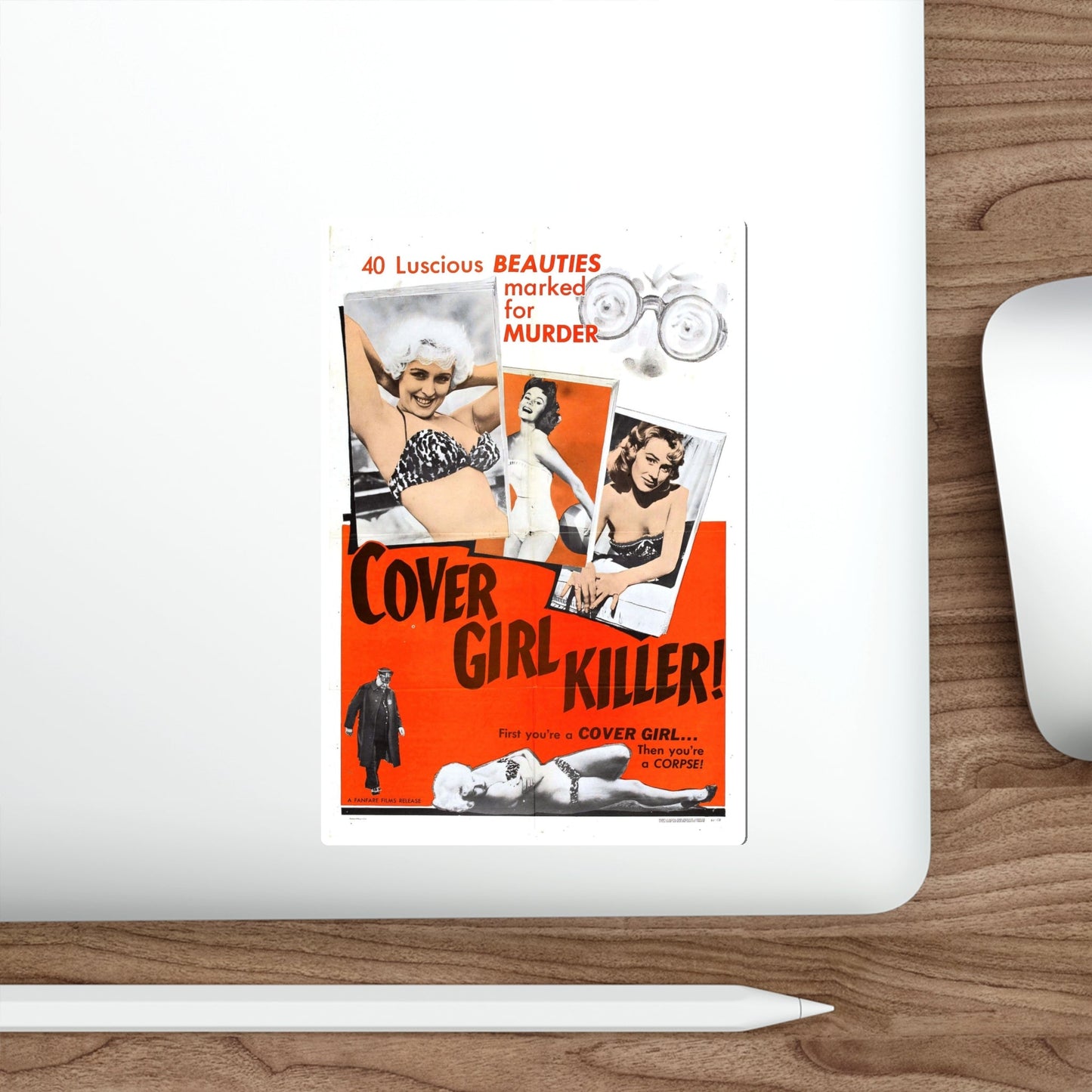 COVER GIRL KILLER 1959 Movie Poster STICKER Vinyl Die-Cut Decal-The Sticker Space