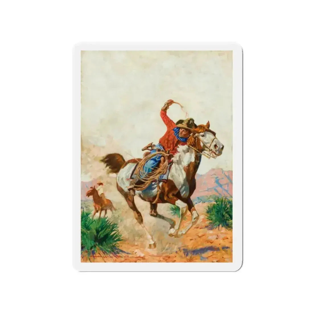 Cowboy (Magazine Illustration) Refrigerator Magnet - The Sticker Space